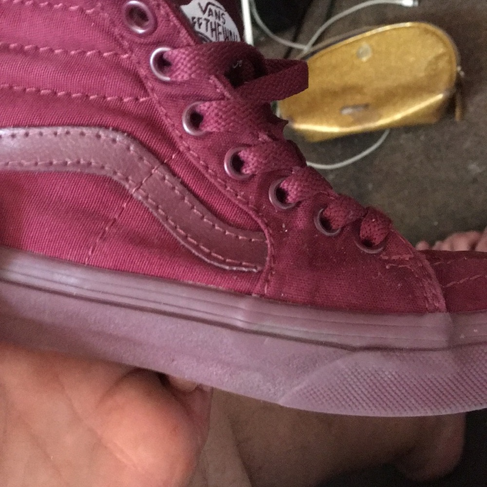 US kids size 12 maroon pair of vans